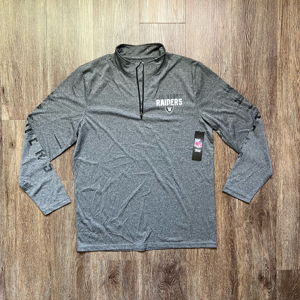 Raiders Gray Long Sleeve Pullover